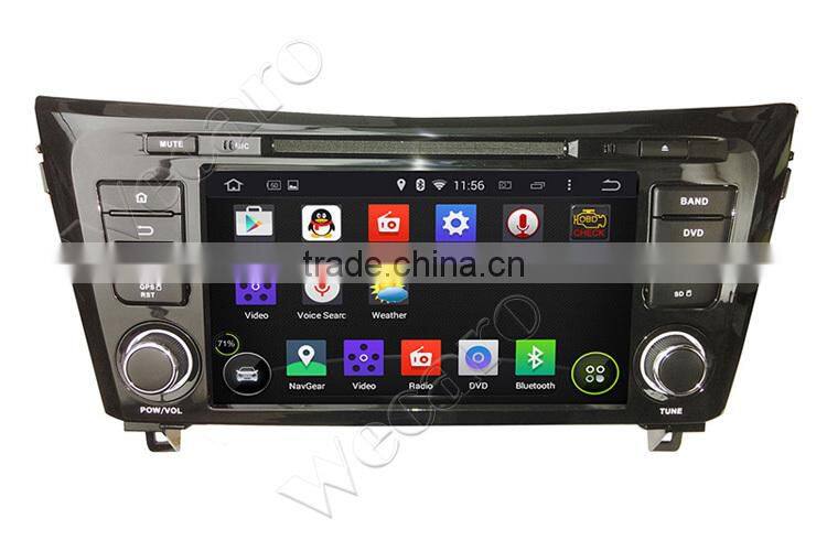 Wecaro Android 4.4.4 car dvd player 8" quad core for nissan qashqai radio mp3 player Android 1.6 ghz cpu 2014 2015