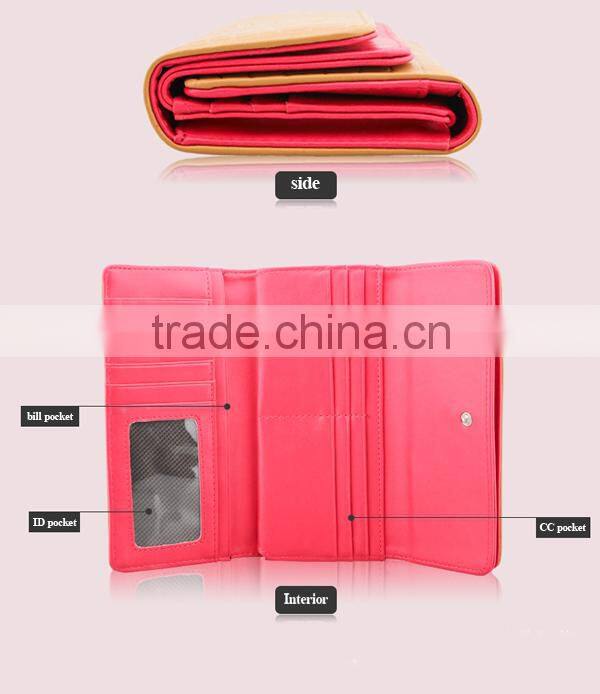 Crocodile leather trifold ladies purse,ladies wallet