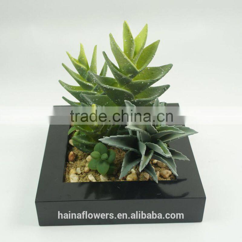 Office decorative artificial plants artificial tropical plants with square pot series