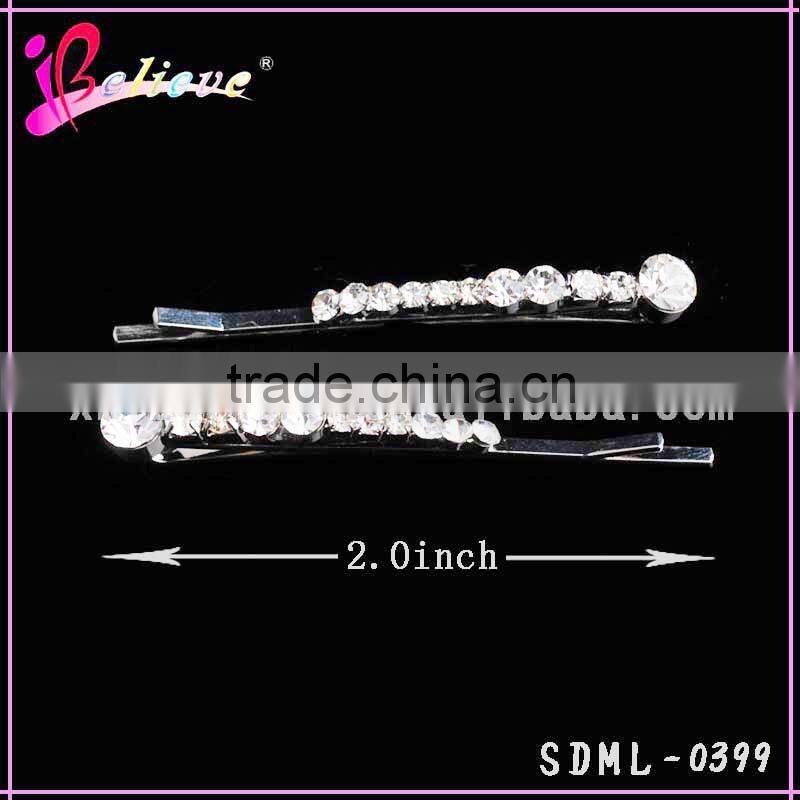 Crystal fake wholesale jewelry rhinestone hair pins for girls hair accessories