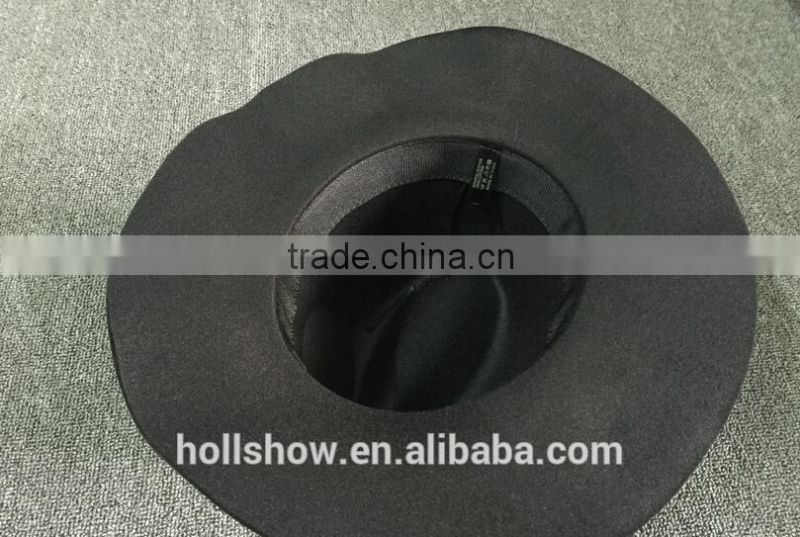 Wholesale Promotional Gift Star Style Wide Brim Wool Felt Fedora Sun Cap