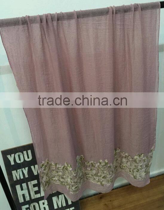 New Embroidery Design Pattern Cotton Viscose Fashion Ladies Scarf
