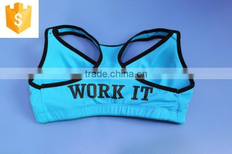 fashion comfortable and breathable sports bra, hot sell ladies sports bra with printed
