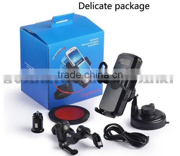 Phone Cradle Holder+ Wireless Car Charger Transmitter Adapter For Samsung