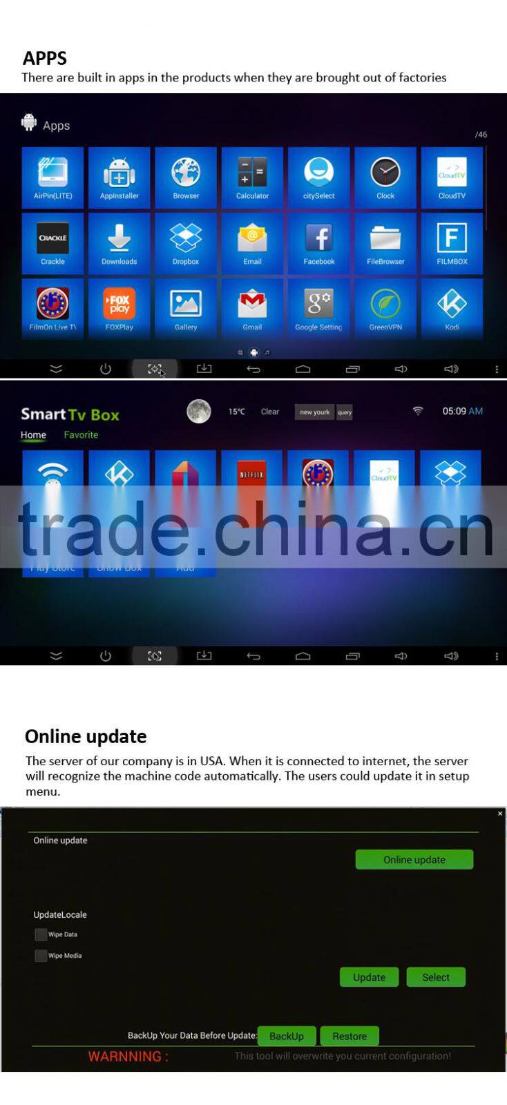 T8 PRO Quad core S812 box with cor-tex A9 arm XBMC Miracast bluetooth 3 usb ports