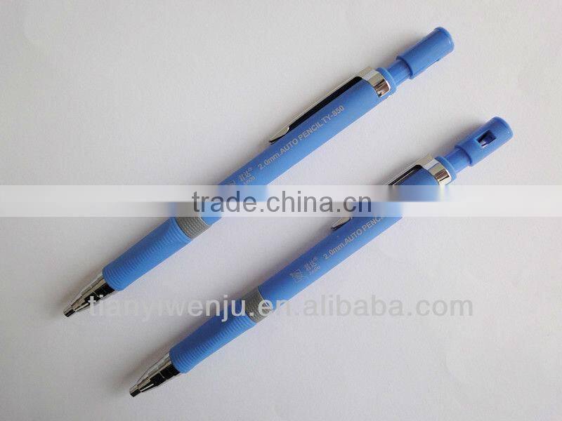 plastic mechanical 2mm black pencil with sharpener