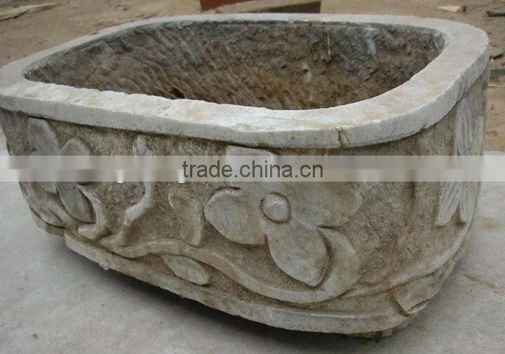 Chinese Antique Outdoor Garden Stone Water Manger
