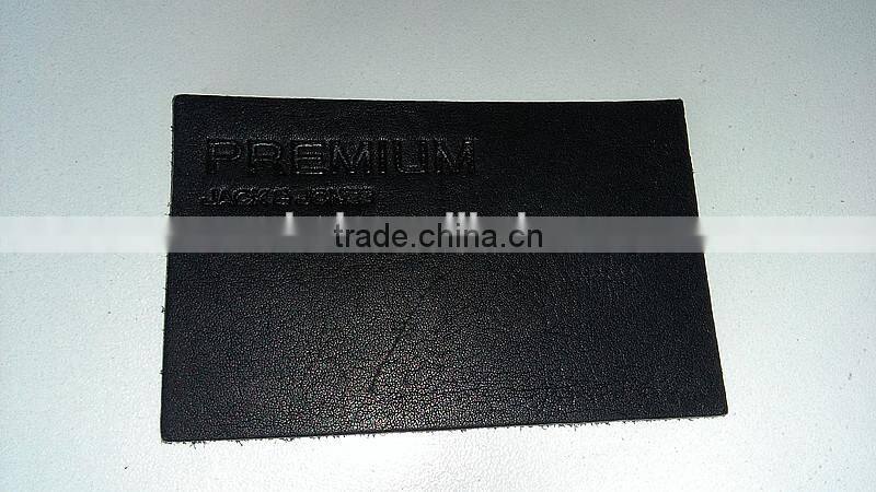 Black Genuine Leather Patch With Custom Brand Logo