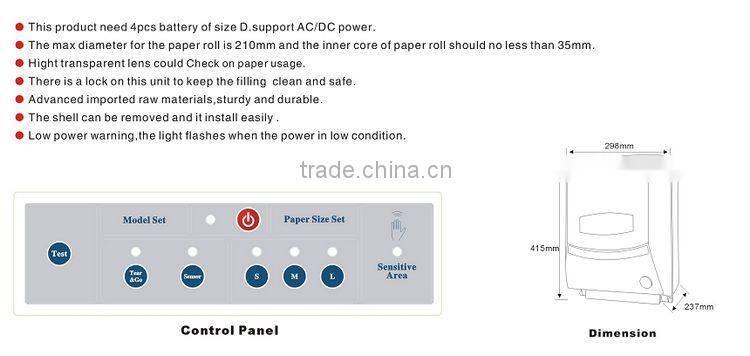 automatic sensor hotel tissue dispenser