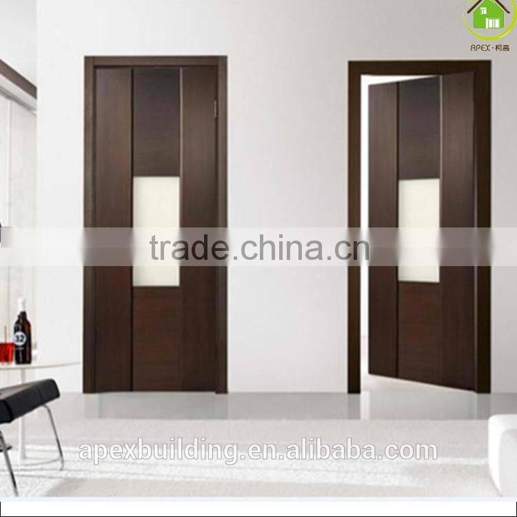 Modern apartment door interior glass vision panel door