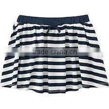2016 New fashion cotton stripe baby girl skirt designs with Superior quality elastic waistband