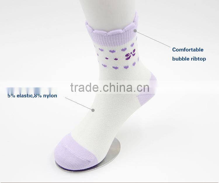 Fashion Heart Bowknot Jacquard Cotton Baby Sock