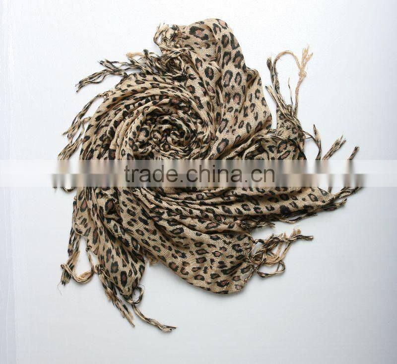 square scarf with leopard