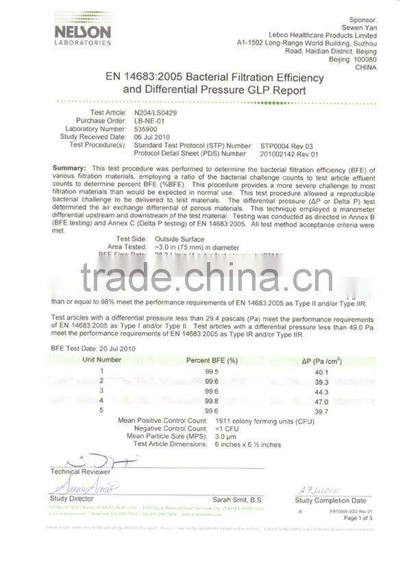 High-quality disposable surgical face mask