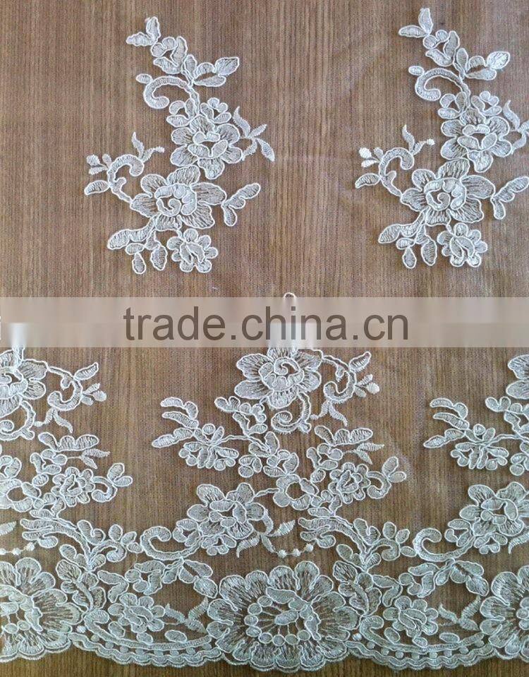 Low price promotional net cord lace fabric