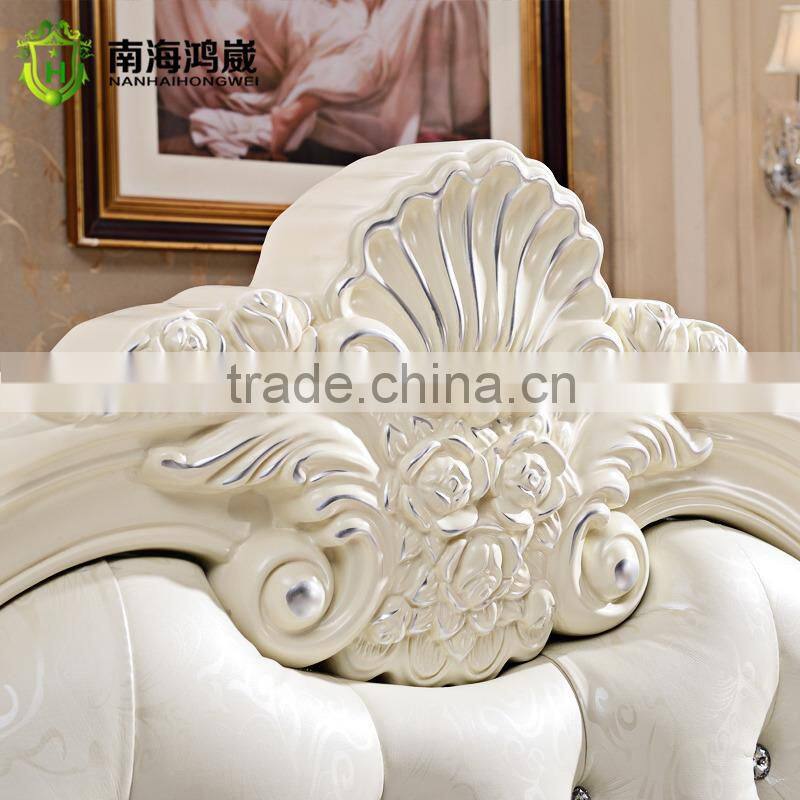 Antique Luxury Rococo European Baroque Bed French Provincial Wedding Hand Carved Wooden MDF Bedroom Set Cardboard Furniture