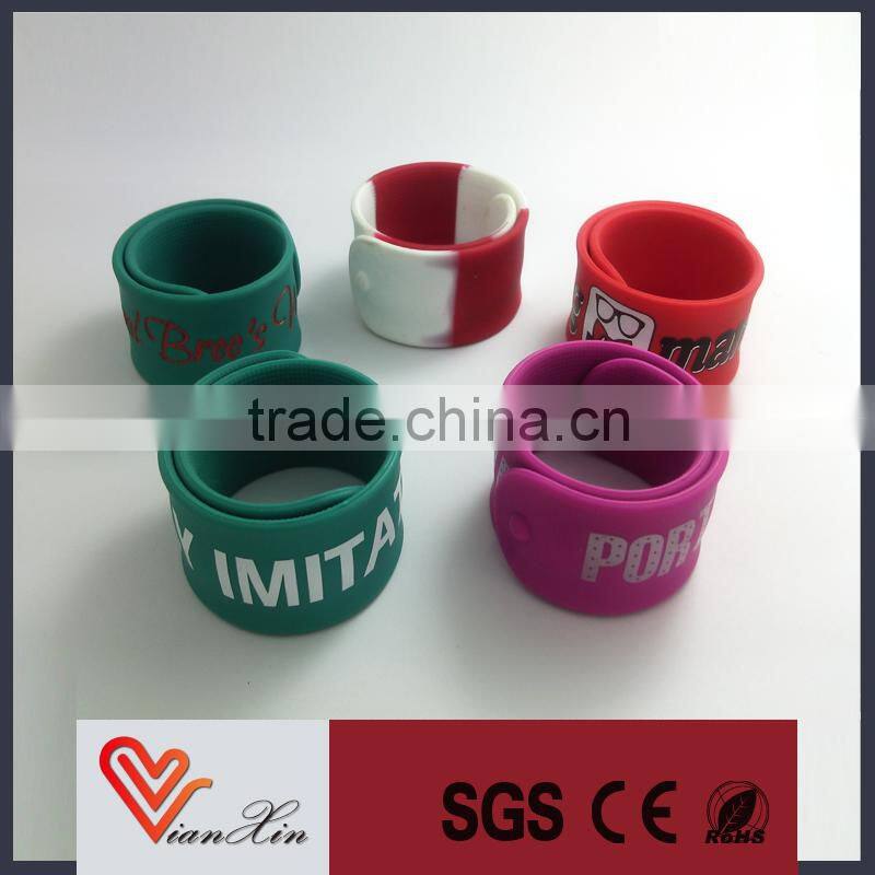 colorful slap silicone wristband