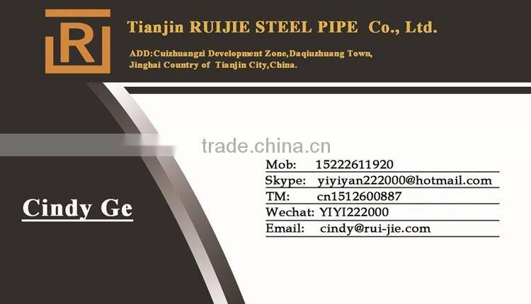 ASTM A53 schedule 40 Black ERW round carbon steel tube iron pipe price
