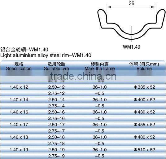 WM type motorcycle alloy wheel rims/Off road wheel rim