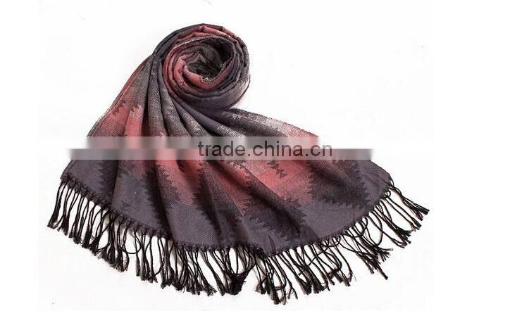 new Fashinable winter jacquard fringe oblong scarf/