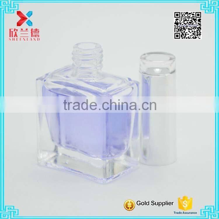 Hot Sale funny Shape Clear Empty Glass Nail Polish Bottles with lovely cap