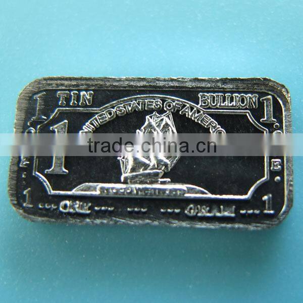 A104 1 Gram 999 Fine Tin Iron Ship Bar