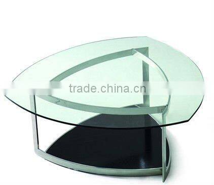 triangle shaped coffee table, triangle glass shaped tables, heart shaped table CT-66