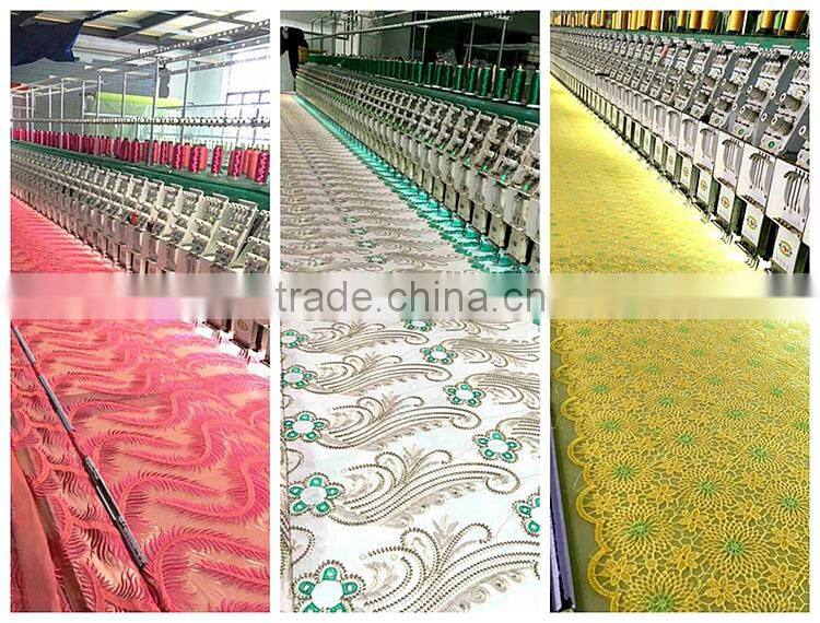 2016 Embroidered embroidery lace designs African lace fabrics tulle nigerian dress cheap tulle fabric
