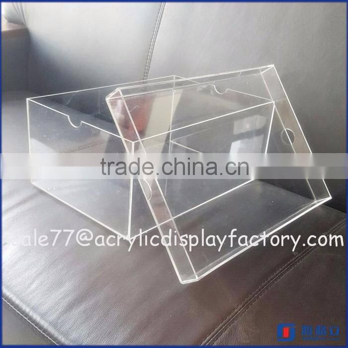 Transparent acrylic shoe box wholesale plexiglas shoes display box custom perspex shoe case display stand