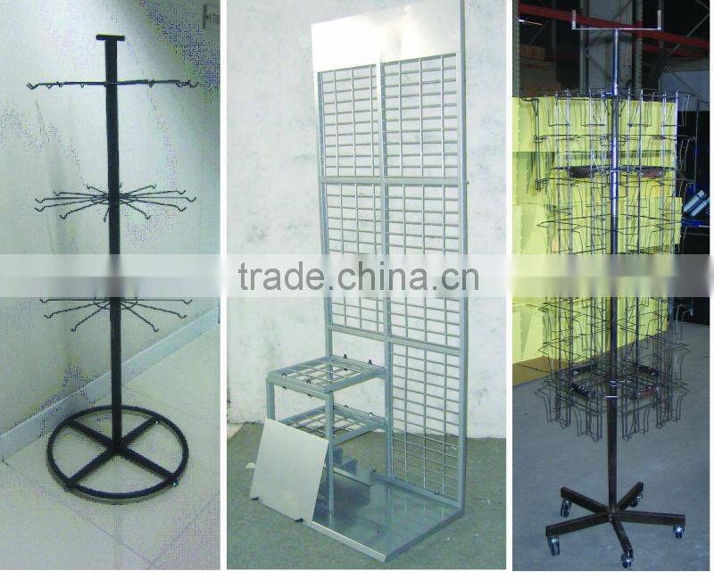 4 tiers Double sided metal wire display shelf for stores