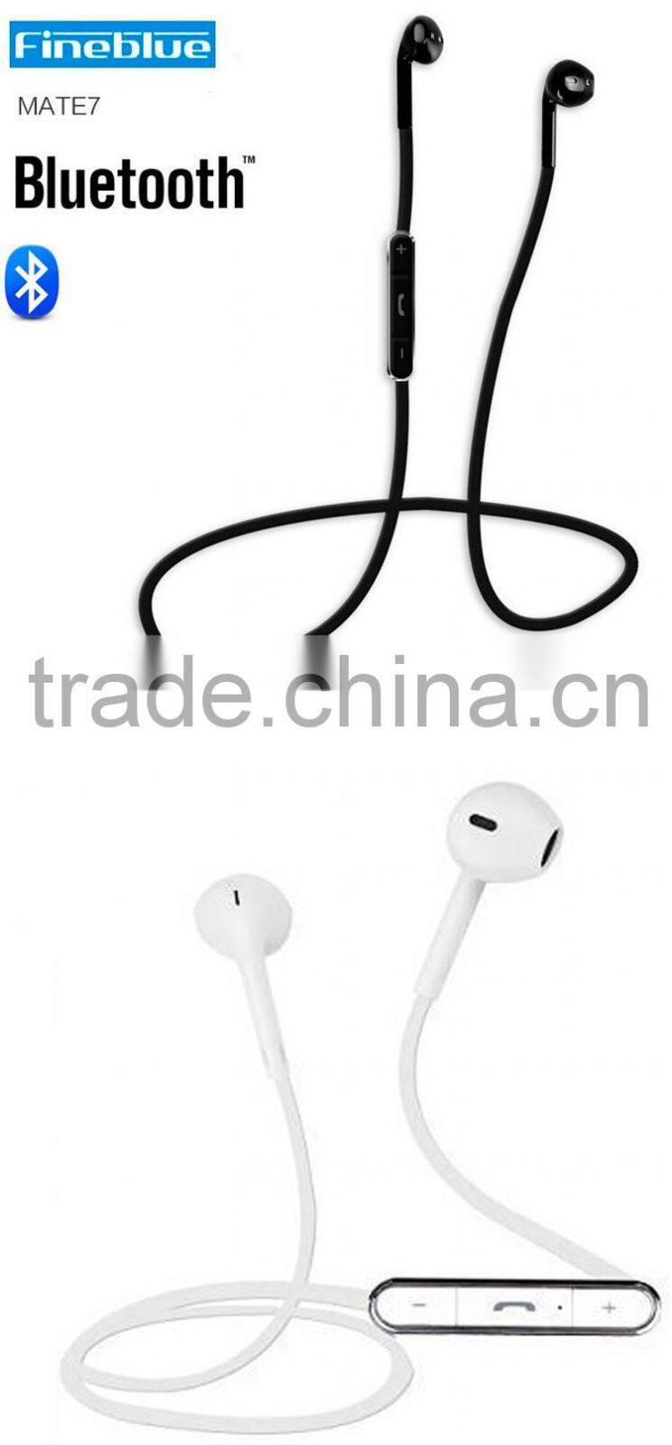New Blutooth Headset Fineblue Mate7 Stereo Blutooth Headset Wireless Headphone Answer Call Listen Music Sport Headset