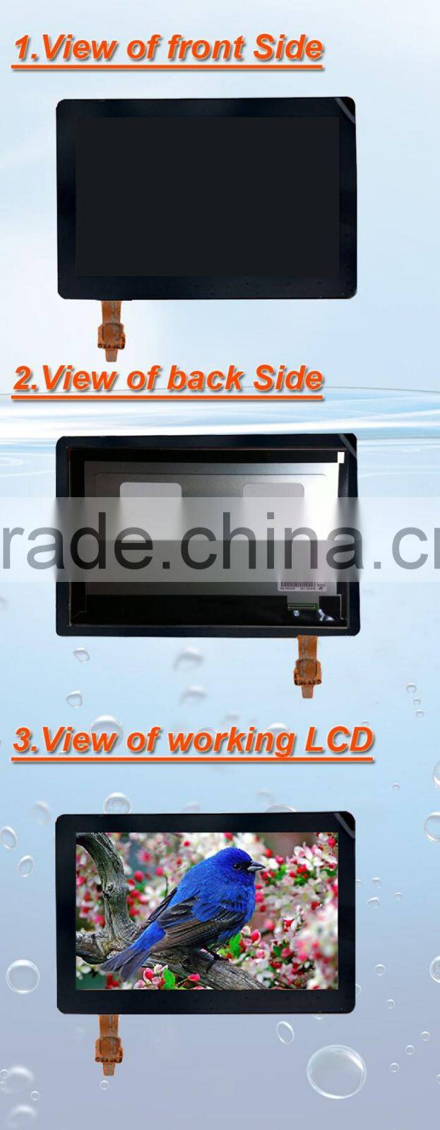 10.1inch lvds interface 1280*800 high brightness IPS display touch screen with IIC capacitive panel