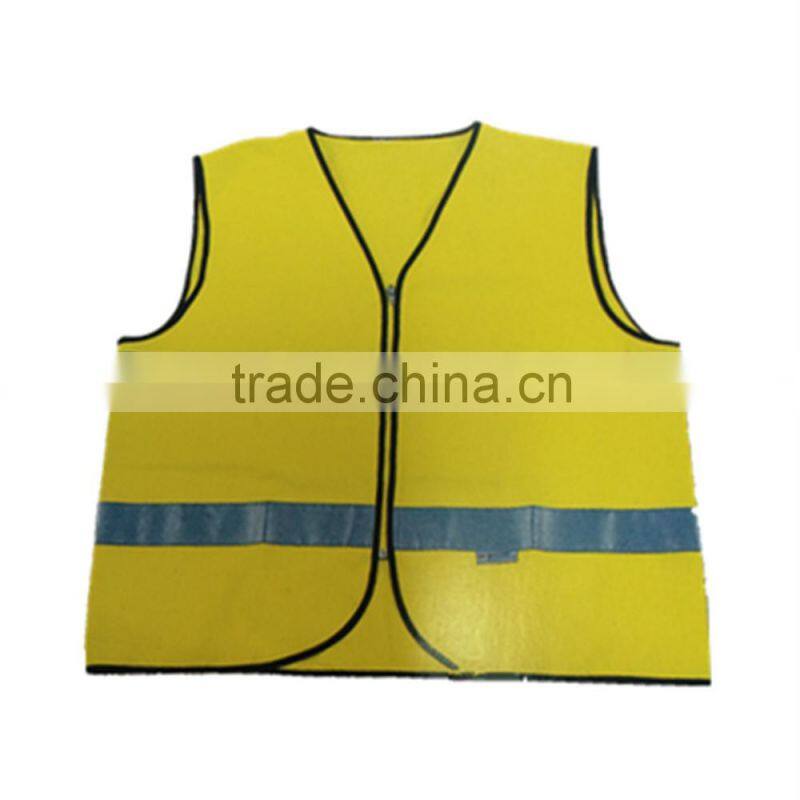 Knit Fluorescent Yellow Luminous Safety Vest with Reflective Tape