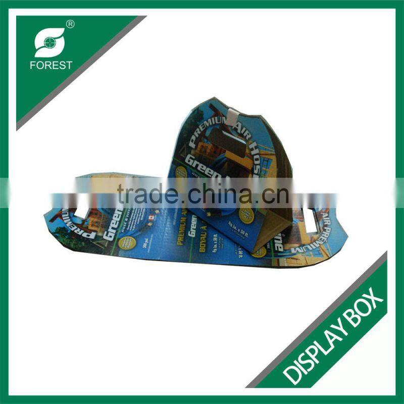 CUSTOM PRINT C FLIUTE CORRUGATED DISPLAY CARTONS PAPERBOARD FLAT SHIPPING CARRIERS WITH HANDLES