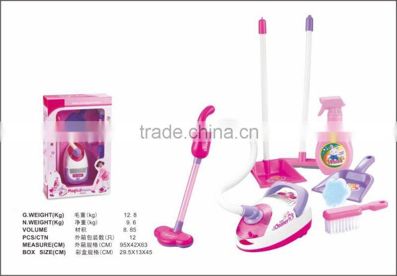 Toy Electric vacuum cleaner play set for kids with LED flashing light,B/O Toy dust collector game toy,Cleaning toy QQ228625