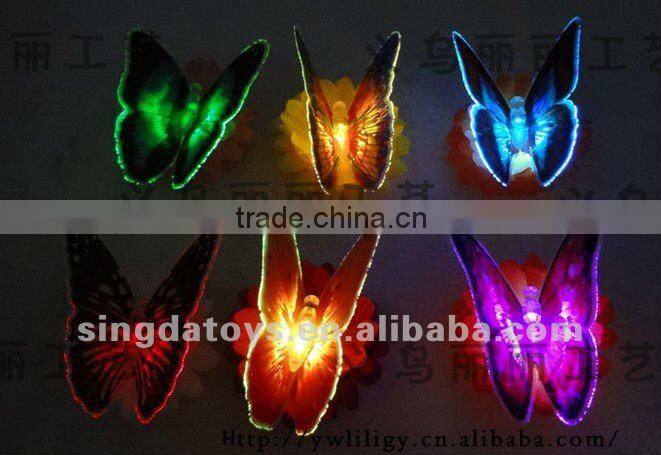 Blue with light toys fiber optic butterflies on sticks