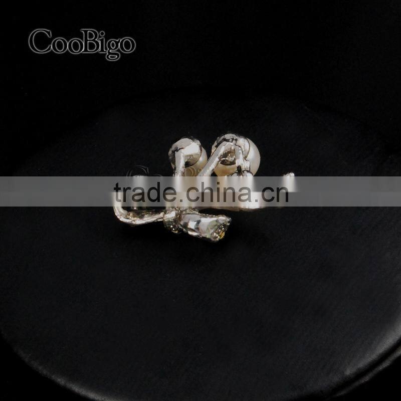 Fashion Jewelry Rhinestone Pearl Charming Little Bowknot Brooch Women Girls Dresses Hijab Scarf Party Gift Apparel Accessories