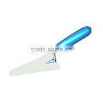 Plastering trowel with wooden handle, carbon steel normal polished, V notched