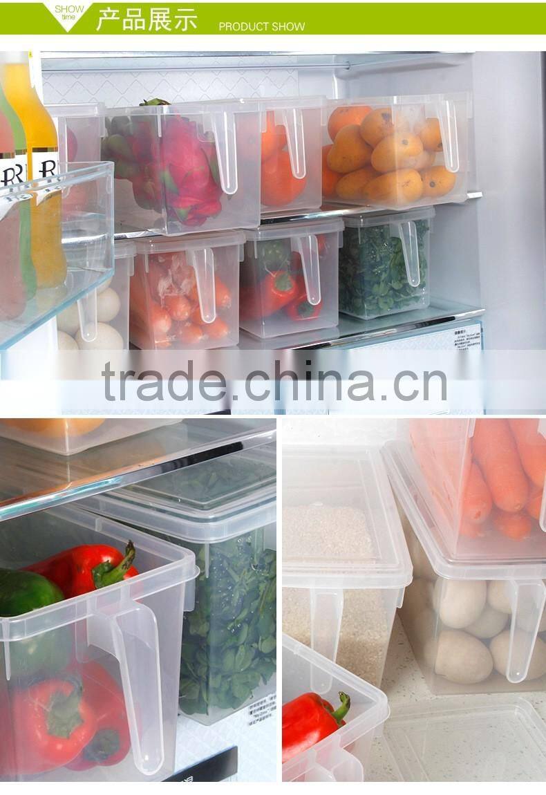 Eco-friendly feature the referigetator crisper plasetic fridge storage box organizer box with cover