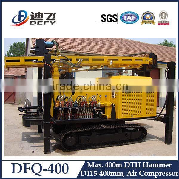 400m Full Hydraulic Crawler drilling rig DFQ-400 with DTH equipment