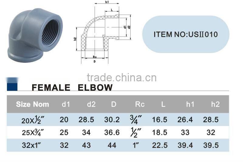 Wholesale professional good qualitypvc elbow