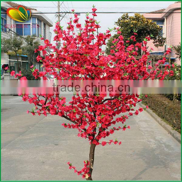 home decor artificial cherry tree bonsai plastic artifcial cherry blossom tree