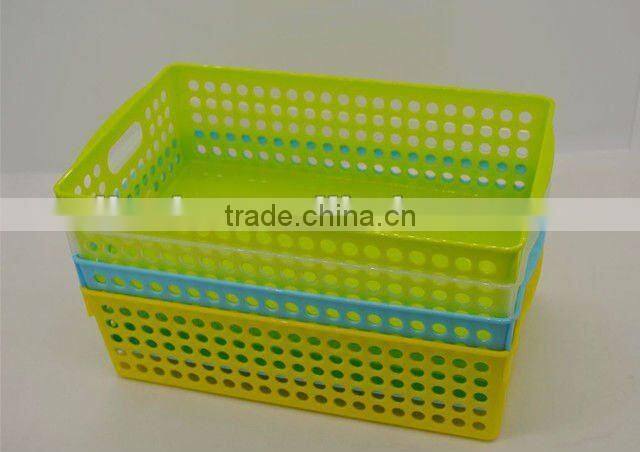 Plastic storage basket, rectangle-shaped basket (L)