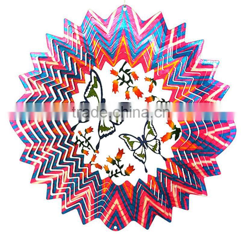 Stainless steel wind spinner--3D butterfly.
