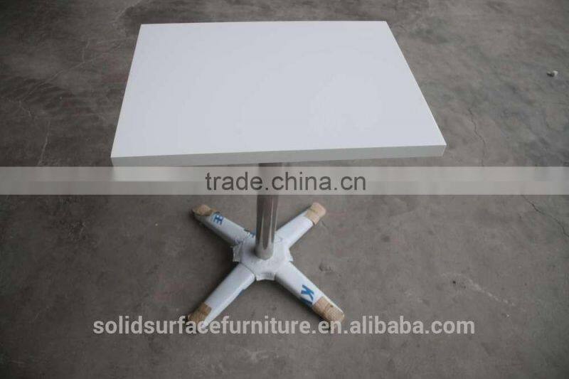 Modern acrylic solid surface restaurant table and bench