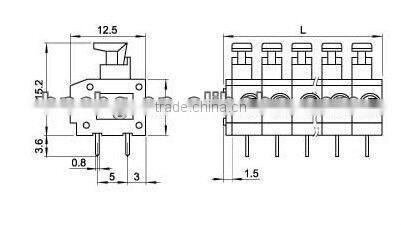 wago 235 PCB Spring terminal blocks 5.0mm for spotlights