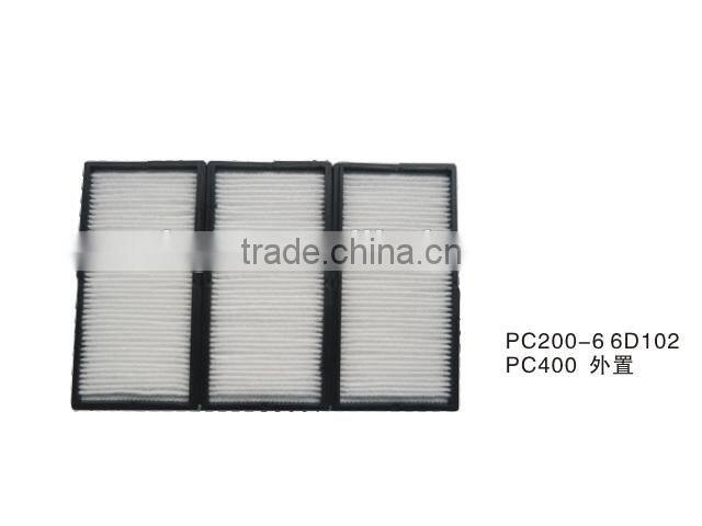 best quality outside air cabin filter PC400 PC200-6 6D102 for excavator