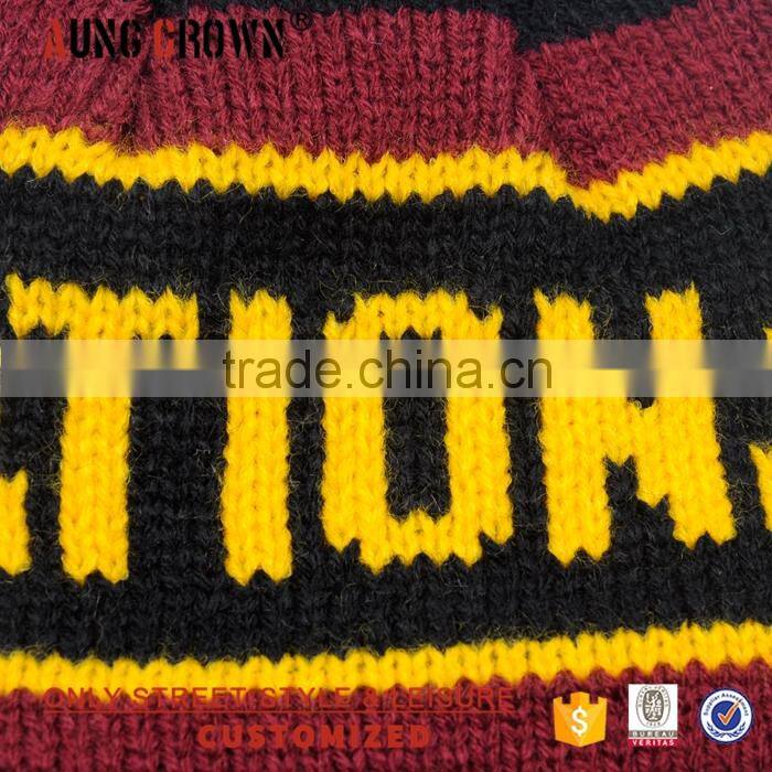 small order beanies custom jacquard 100% acrylic cheap beanies