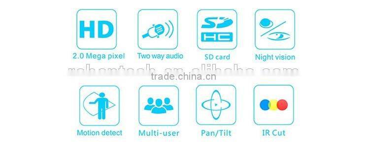 Home 64G Memory Card Wireless IR HD 1080P IP Camera WiFi with Two Way Audio Pan Tilt Zoom