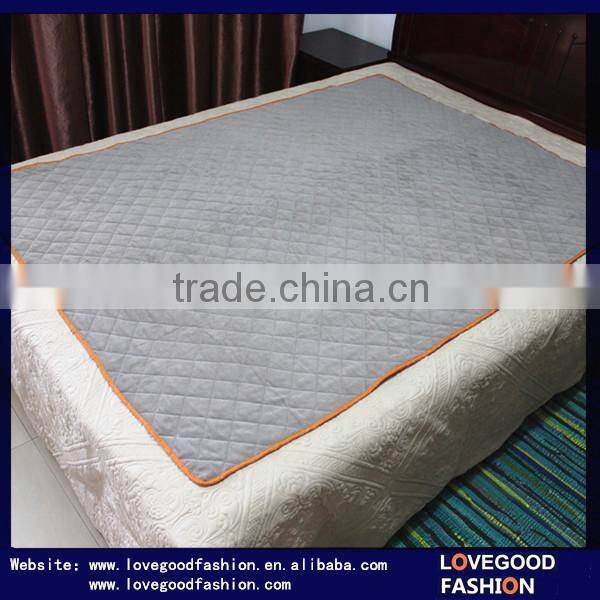 Modern&Minimalism Single Corduroy Patchwork Quilt Bed Sheet with Checks Patterns